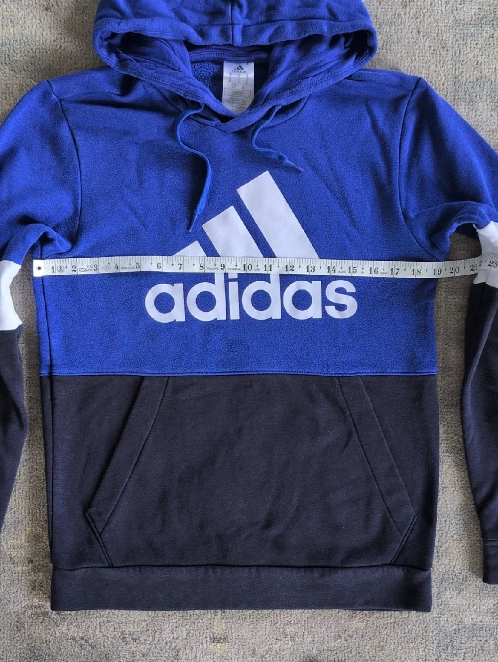 adidas Blue, Navy & White Pullover Hoodie